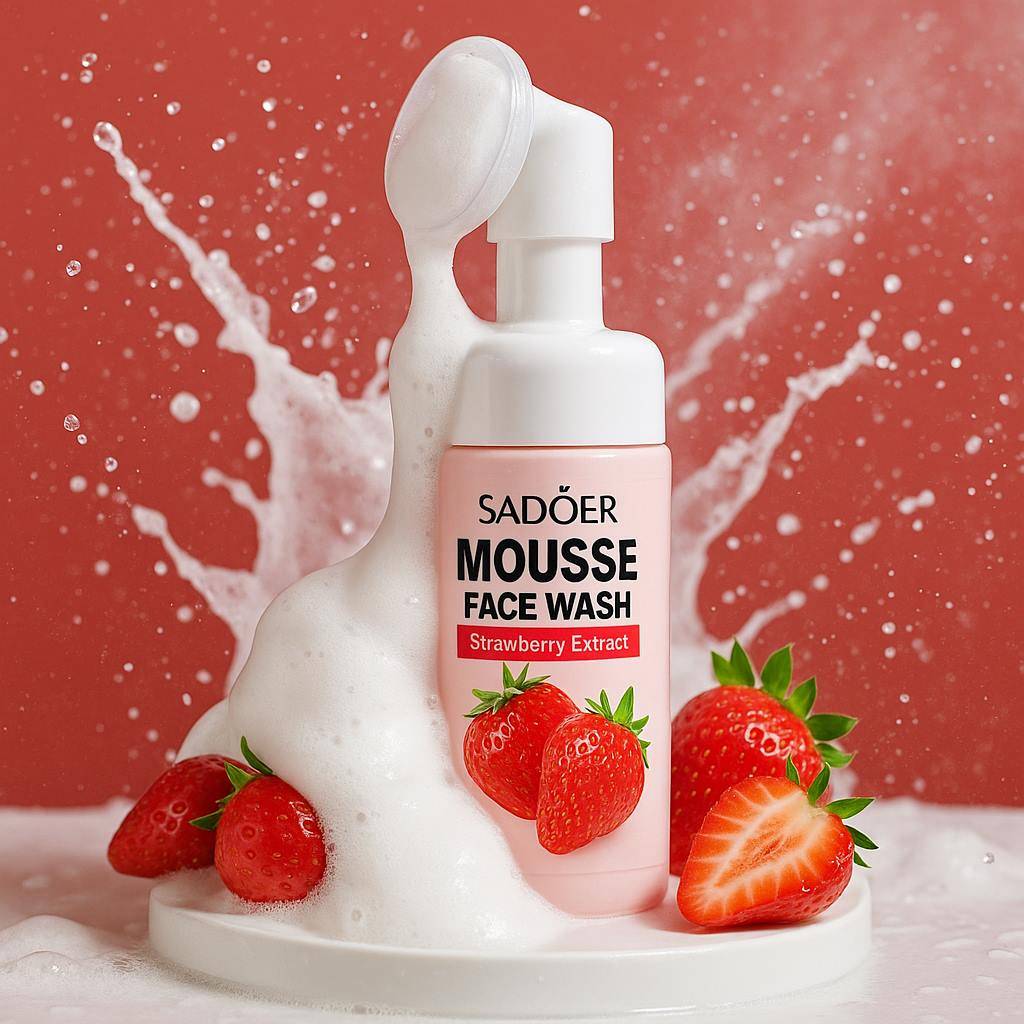 فیس‌واش موسی توت‌فرنگی سادور (پاکسازی ملایم، روشن‌کننده طبیعی و متعادل‌کننده چربی پوست) - تصویر 2