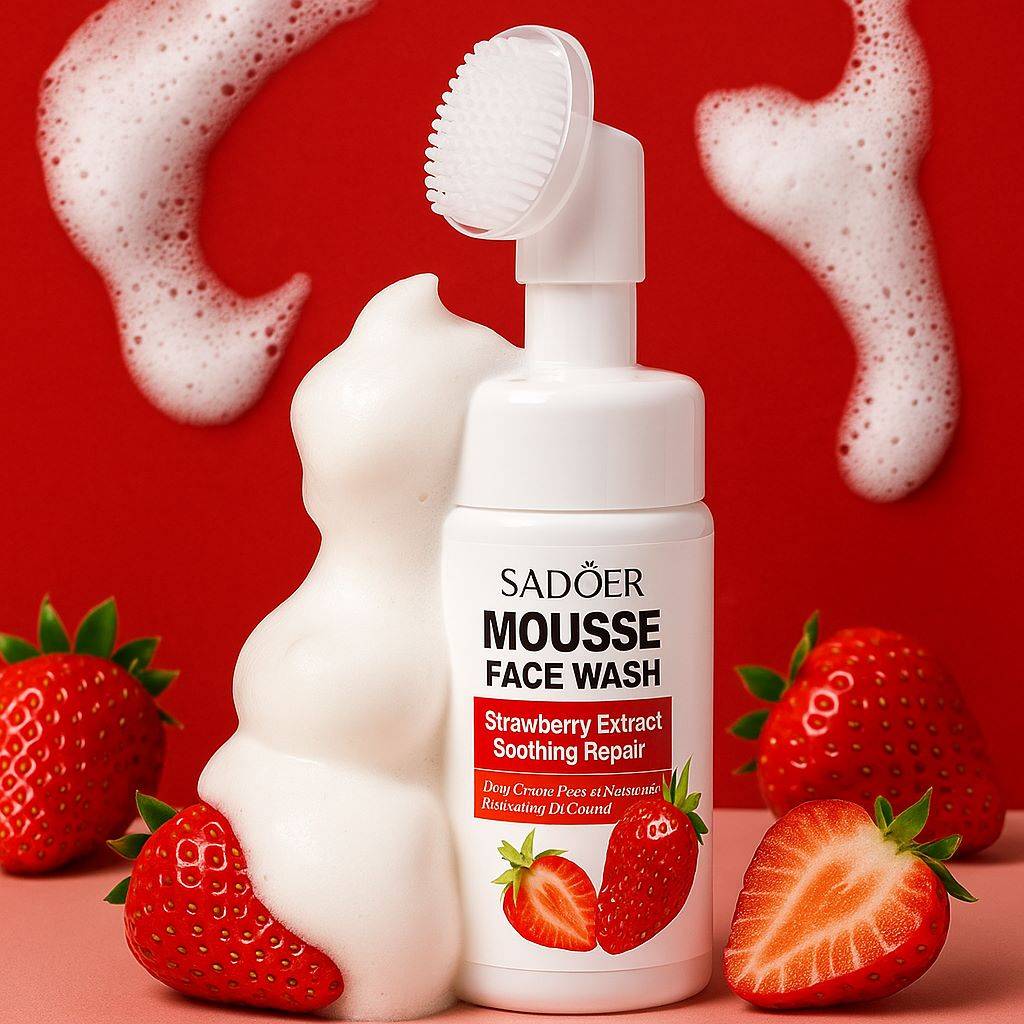فیس‌واش موسی توت‌فرنگی سادور (پاکسازی ملایم، روشن‌کننده طبیعی و متعادل‌کننده چربی پوست) - تصویر 1